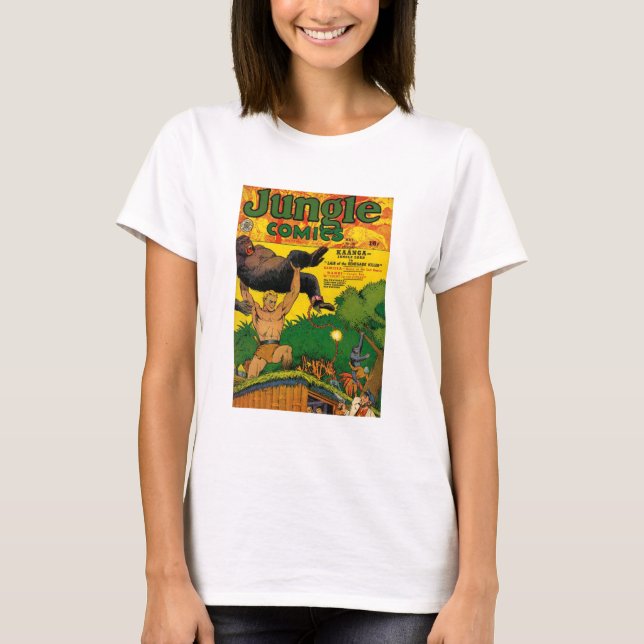 Gorillas - Jungle Boy - Swamp - Gun - Stark Guy T Shirt (Framsida)