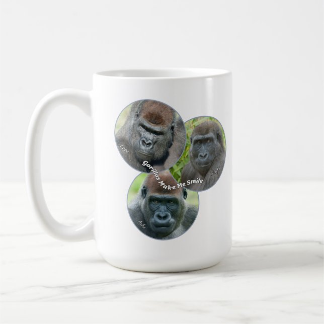 Gorillas Make Me Smile Kaffemugg (Vänster)