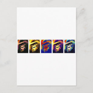 Gorillas Pop Art Vykort