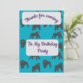 Gorillas Thank you Card Inbjudningar