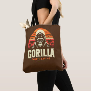 Gorillas Worth Saving World Wildlife Day Vintage Tygkasse