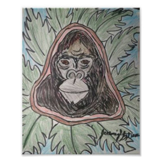 Gorillla Färg Pencil Fototryck