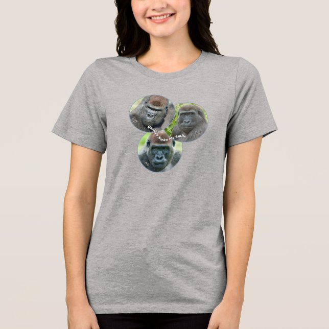 Gorillor Får Mig Att Le T Shirt (Framsida)
