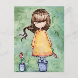 Gorjuss Girl in Bloom Postcard Vykort