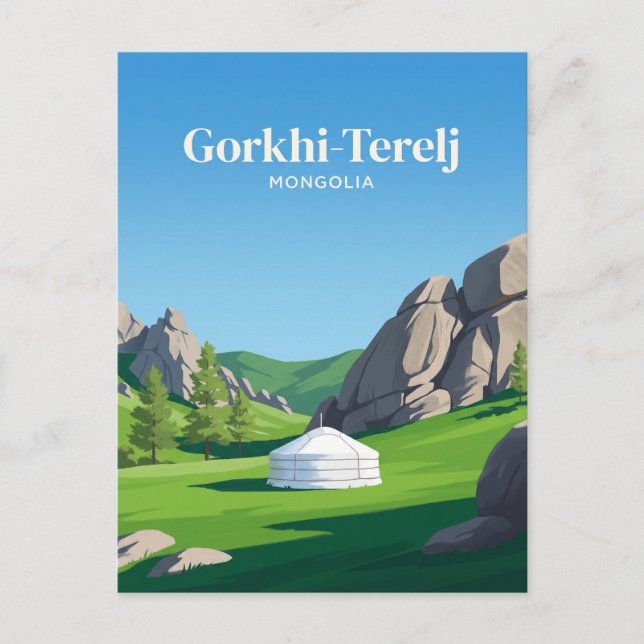 Gorkhi-Terelj nationalpark Mongoliet Vykort (Framsida)
