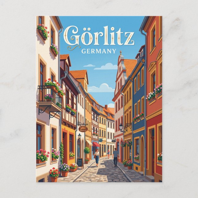 Görlitz Gamla Stan Gränd Tyskland Vykort (Framsida)