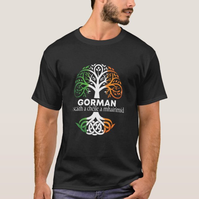 Gorman Irländskt familjenamn Keltiskt Irländska rö T Shirt (Framsida)