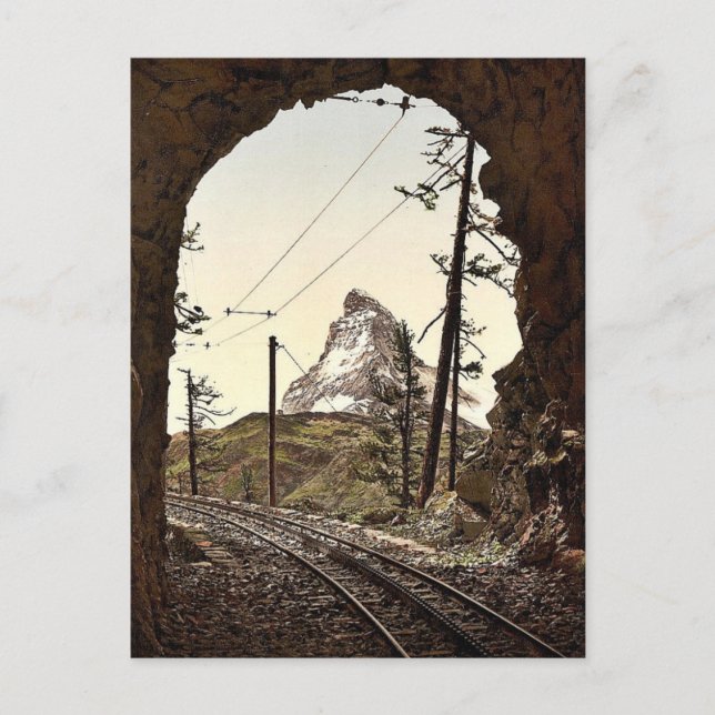 Gornergrat Railway, Matterhorn från tunneln Vykort (Framsida)