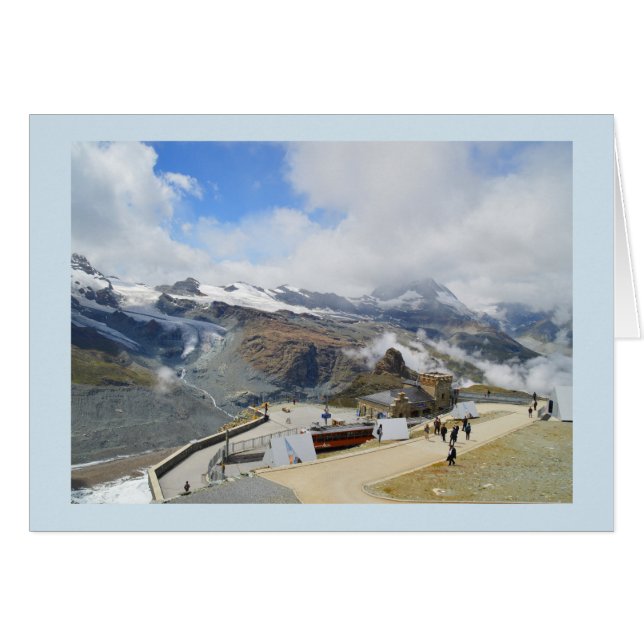 Gornergrat station i Schweiz Hälsningskort (Framsidan Horizontal)