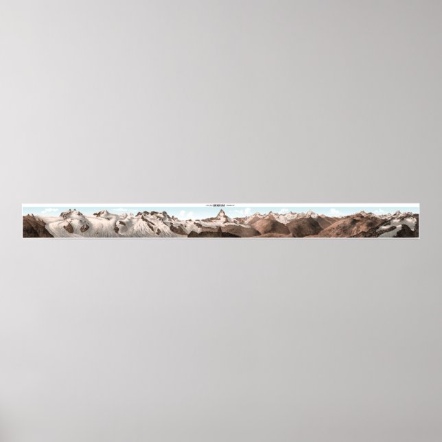 GORNERGRAT Swiss Alpernas Panorama 360° Poster (Framsidan)