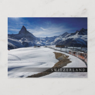 Gornergrat tåg och Matterhorn i Zermatt Vykort