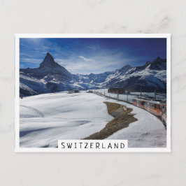Gornergrat tåg och Matterhorn i Zermatt Vykort