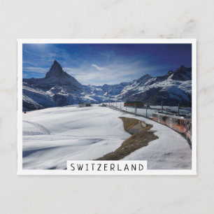 Gornergrat tåg och Matterhorn i Zermatt Vykort