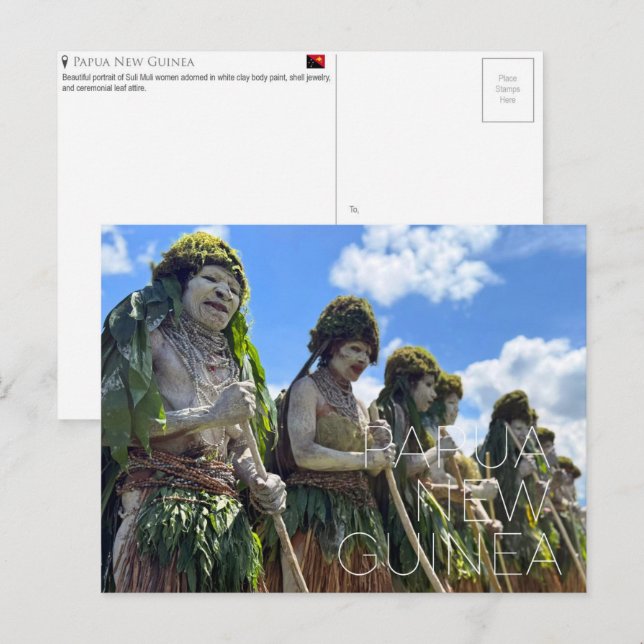 Goroka, Papua Nya Guinea Resebrev Vykort (Fram/baksida)
