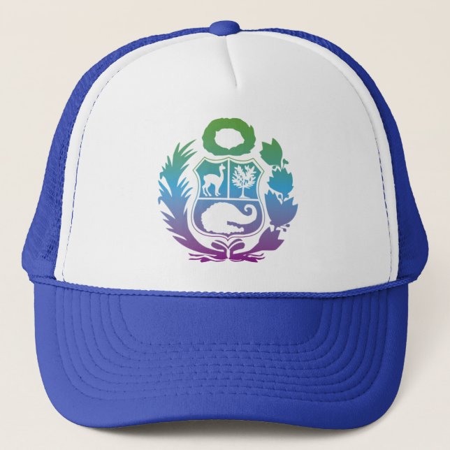 Gorra con escudo del Perú en degrade turquesa Keps (Framsida)