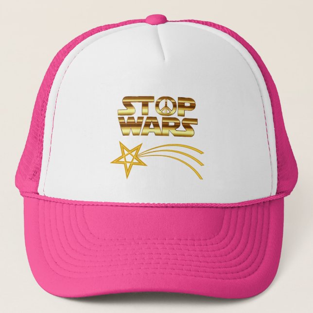 GORRA DE CAMIONERO Stop wars estrella fugaz dorada Keps (Framsida)