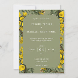 Gorse Botanical Pattern Invitation Inbjudningar