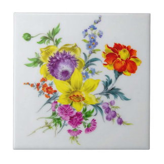 Gort Blommigt Bouquet-bakgrundssplash Ceramic Tile Kakelplatta