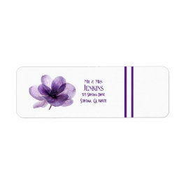 Gort Lila Blommor-Returetiketter Returadress Etikett
