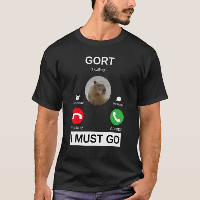Gort ringer Capybara ringer Drar Upp T Shirt (Framsida)