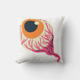 Gory Rosa Orange Eyeball Veins Graphic Halloween Kudde