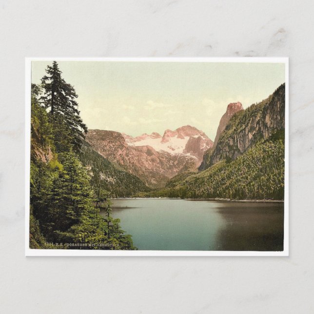 Gosausee and Dachstein, Oberösterreich, Austro-Hun Vykort (Framsida)