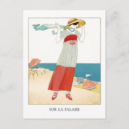 Gose Fransk Art Deco Mode Illustration Vykort