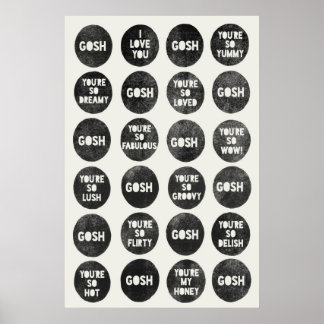 Gosh Kärlek-citattecken Poster
