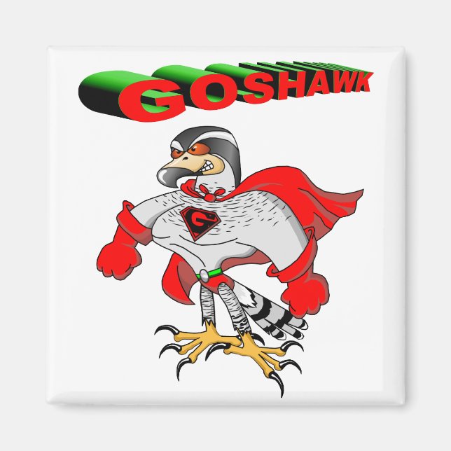 Goshawk Tecknad Magnet (Framsidan)