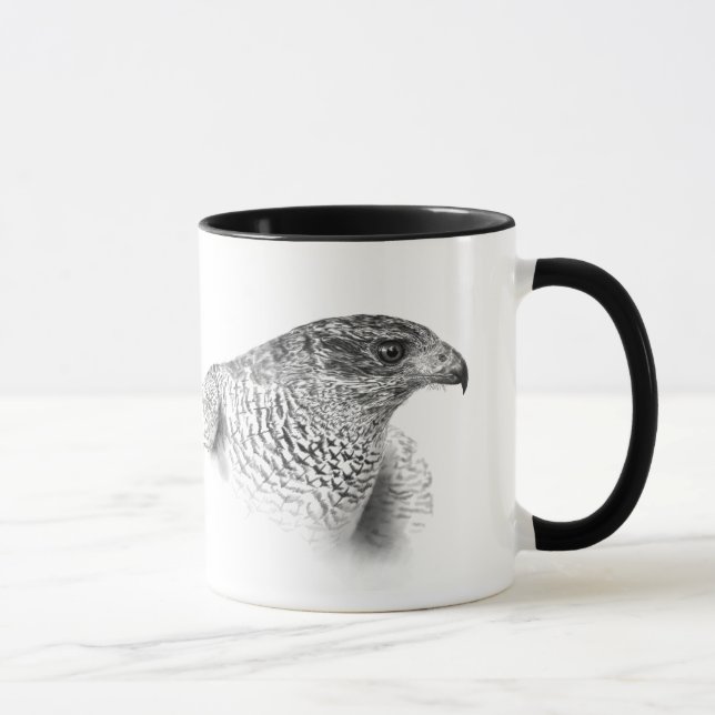 Goshawk Teckning Mugg (Höger)