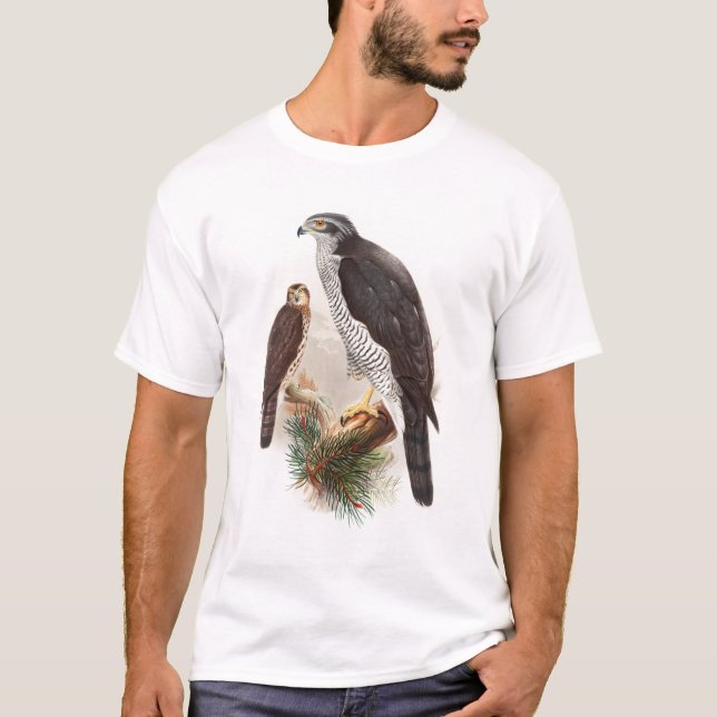 GoshawkJohn Gould fåglar av det Storbritannien Tee (Framsida)