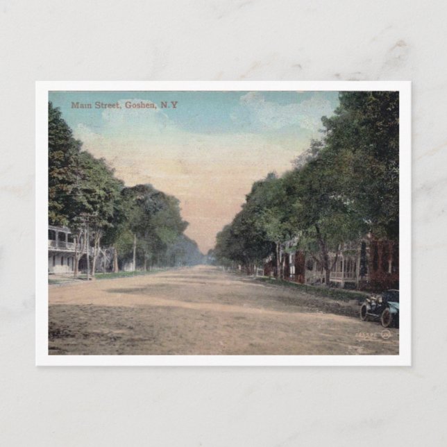 Goshen NY Main Street 1910s View Vykort (Framsida)