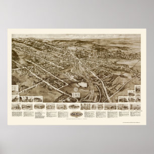 Goshen panorama- karta för NY - 1922 Poster