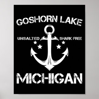 Goshorn sjö michigan rolig fiske camping sommar poster
