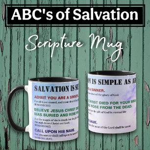 Gospel ABC:s för frälsning Kristna KJV Bibeln Mugg