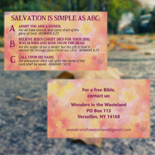 Gospel ABC Salvation Christian Evangelism KJV Visitkort