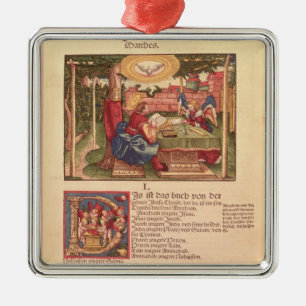 Gospel av St Matthew, bok mig Julgransprydnad Metall