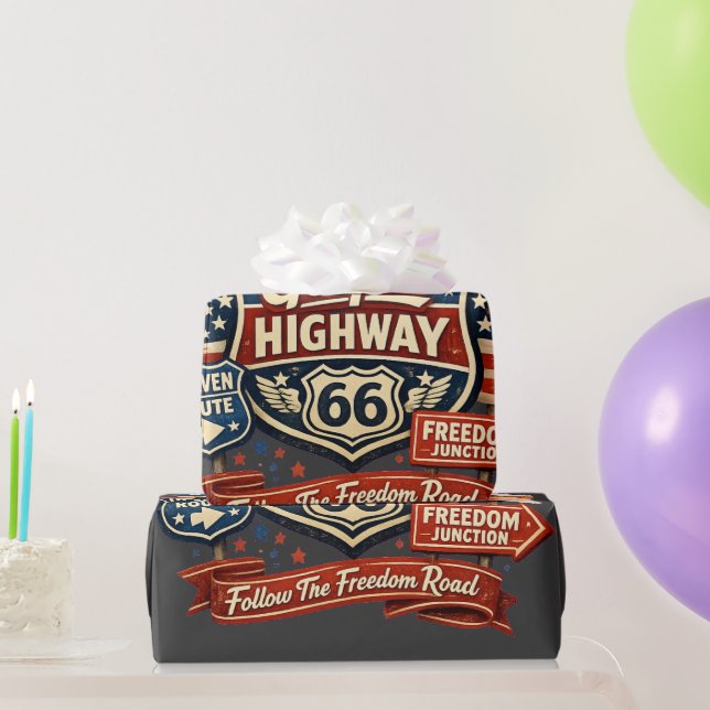 Gospel Highway 66 Kristallpatriotisk design Presentpapper (Festgåvor)