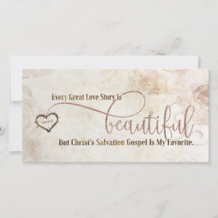 GOSPEL KÄRLEK STORY Christian Scripture Valentine' Julkort