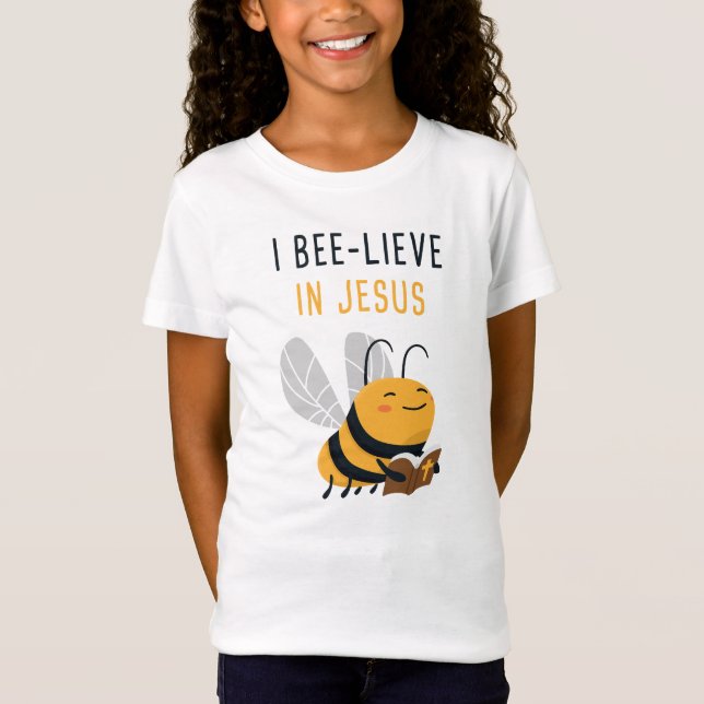 Gospel Kids Christian Faith Cute Bee: Jag är upply T Shirt (Framsida)