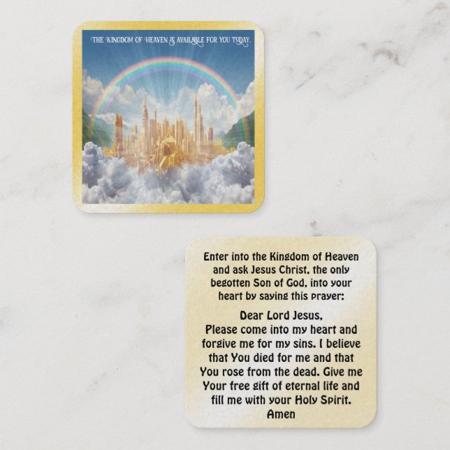 Gospel Tract Card Fyrkantigt Visitkort (Fram/baksida)