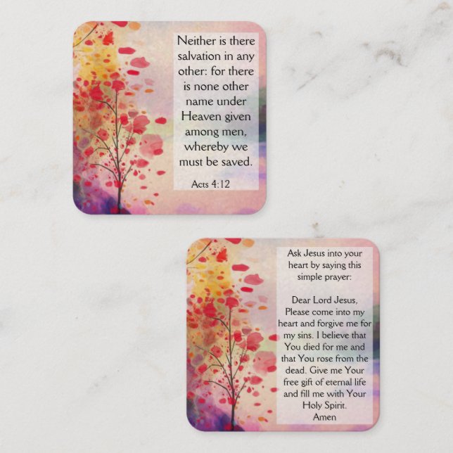 Gospel Tract Card Fyrkantigt Visitkort (Fram/baksida)