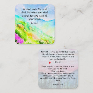 Gospel Tract Card Fyrkantigt Visitkort