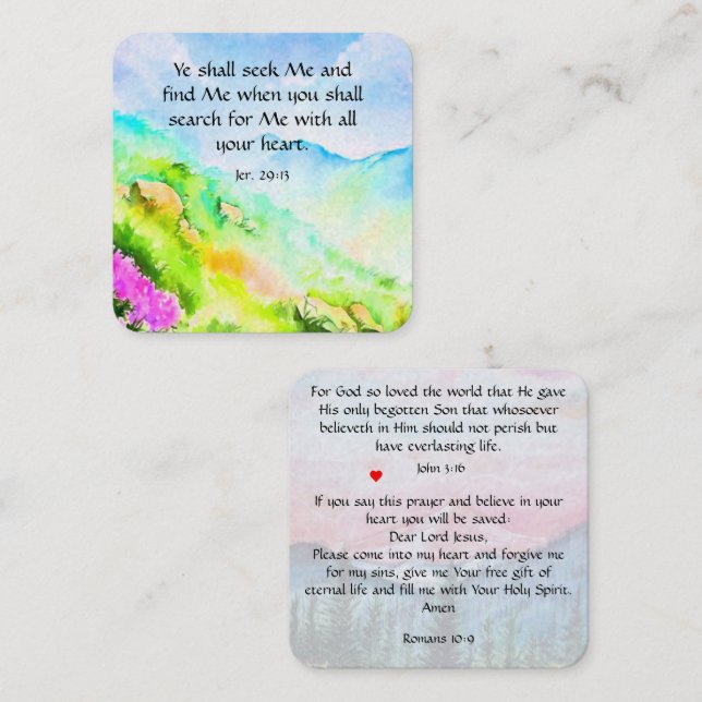 Gospel Tract Card Fyrkantigt Visitkort (Fram/baksida)