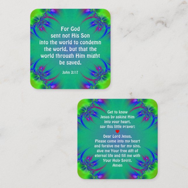 Gospel Tract Card Fyrkantigt Visitkort (Fram/baksida)