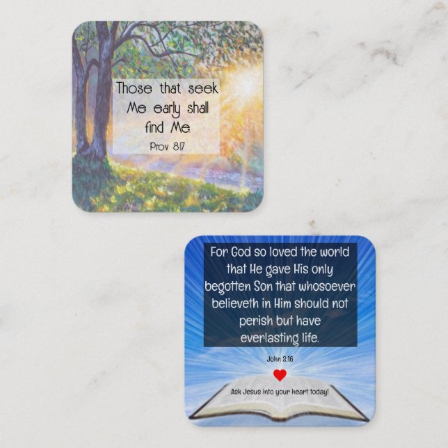 Gospel Tract Card Fyrkantigt Visitkort (Fram/baksida)
