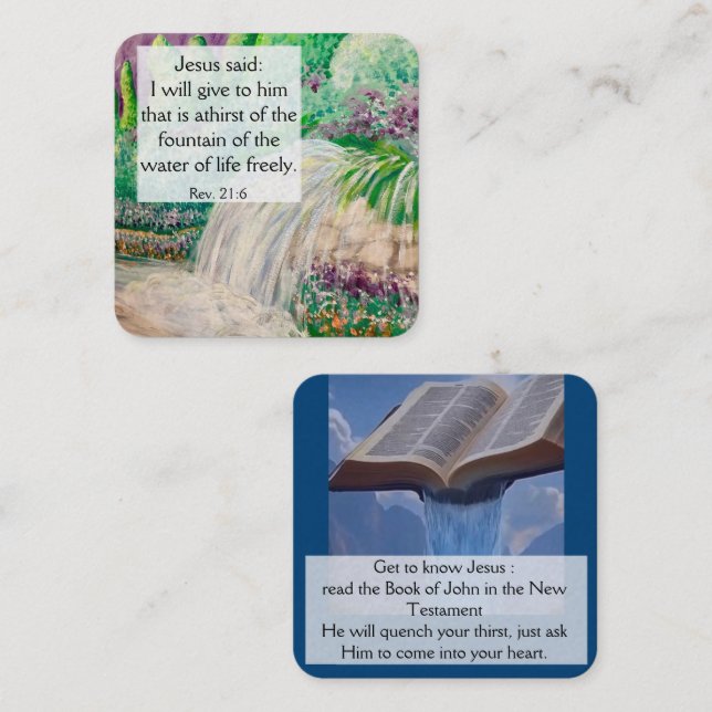 Gospel Tract Card Fyrkantigt Visitkort (Fram/baksida)