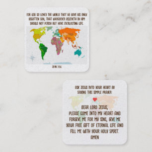 Gospel Tract Card Fyrkantigt Visitkort