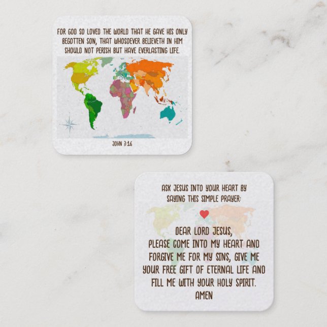 Gospel Tract Card Fyrkantigt Visitkort (Fram/baksida)