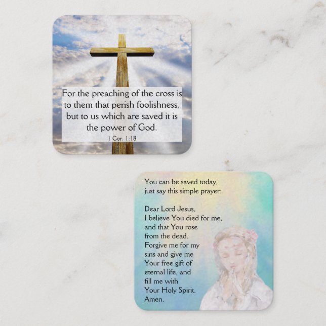 Gospel Tract Card Fyrkantigt Visitkort (Fram/baksida)